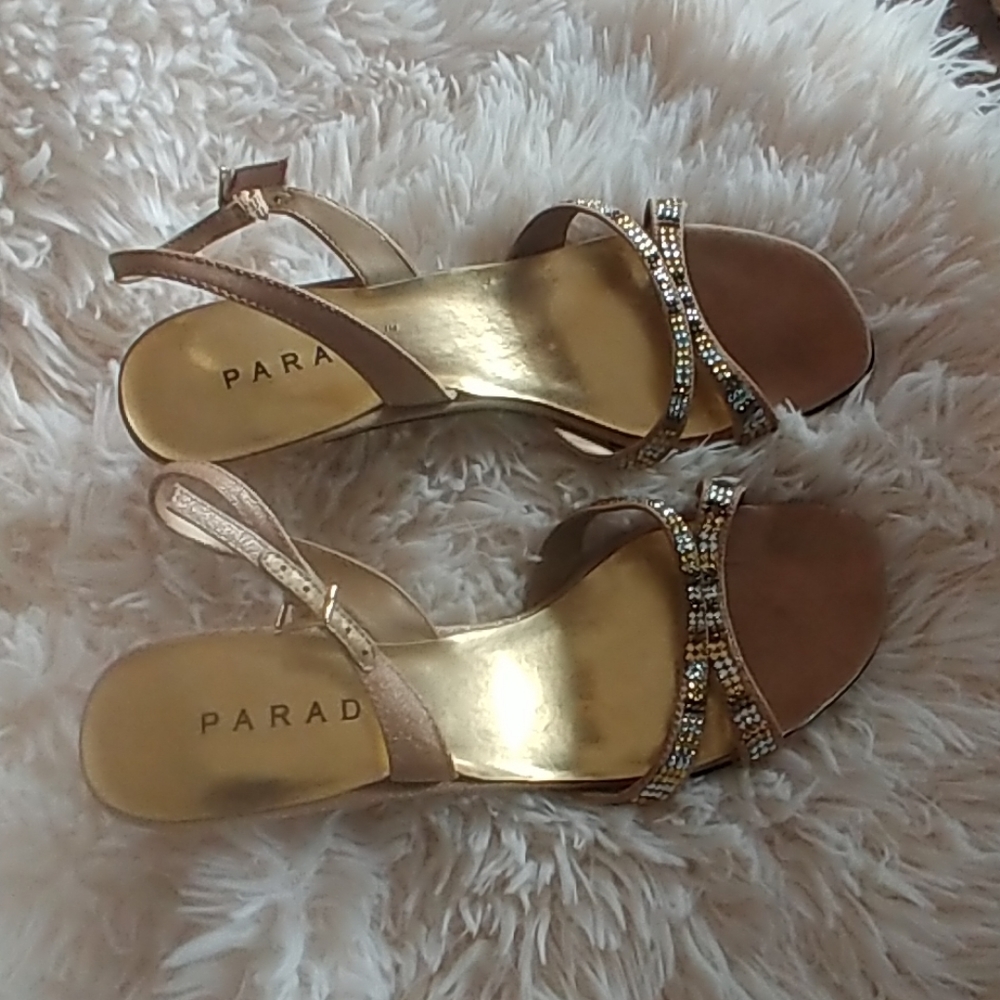 Gold strap shoes